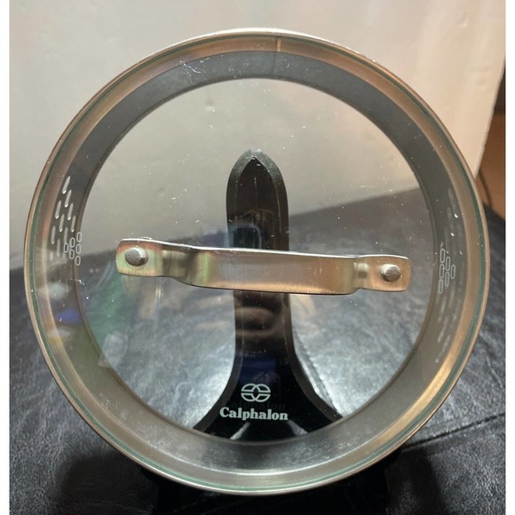 Calphalon 0813415 Glass Steel Replacement Pot Strainer Lid Steel Handle 6 3/8 in - Picture 1 of 4